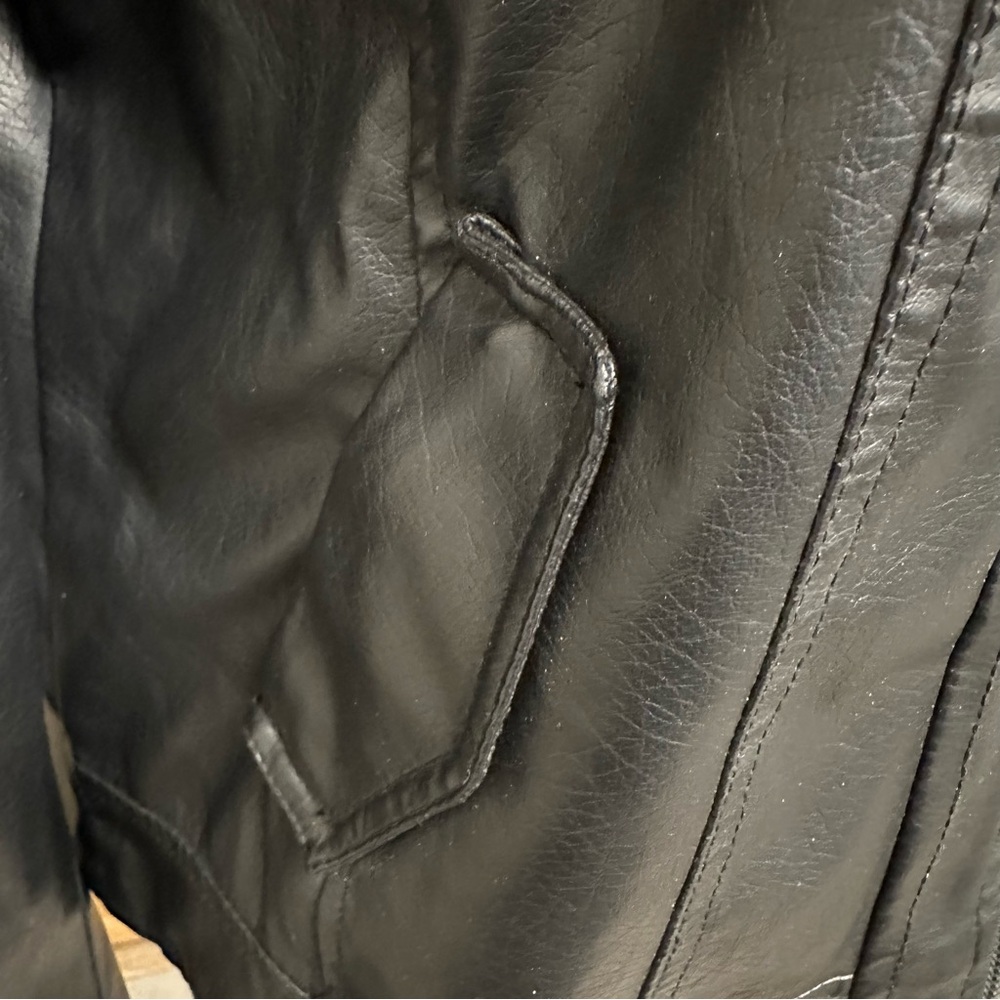 Black Faux Leather Jacket XL - Picture 5 of 10